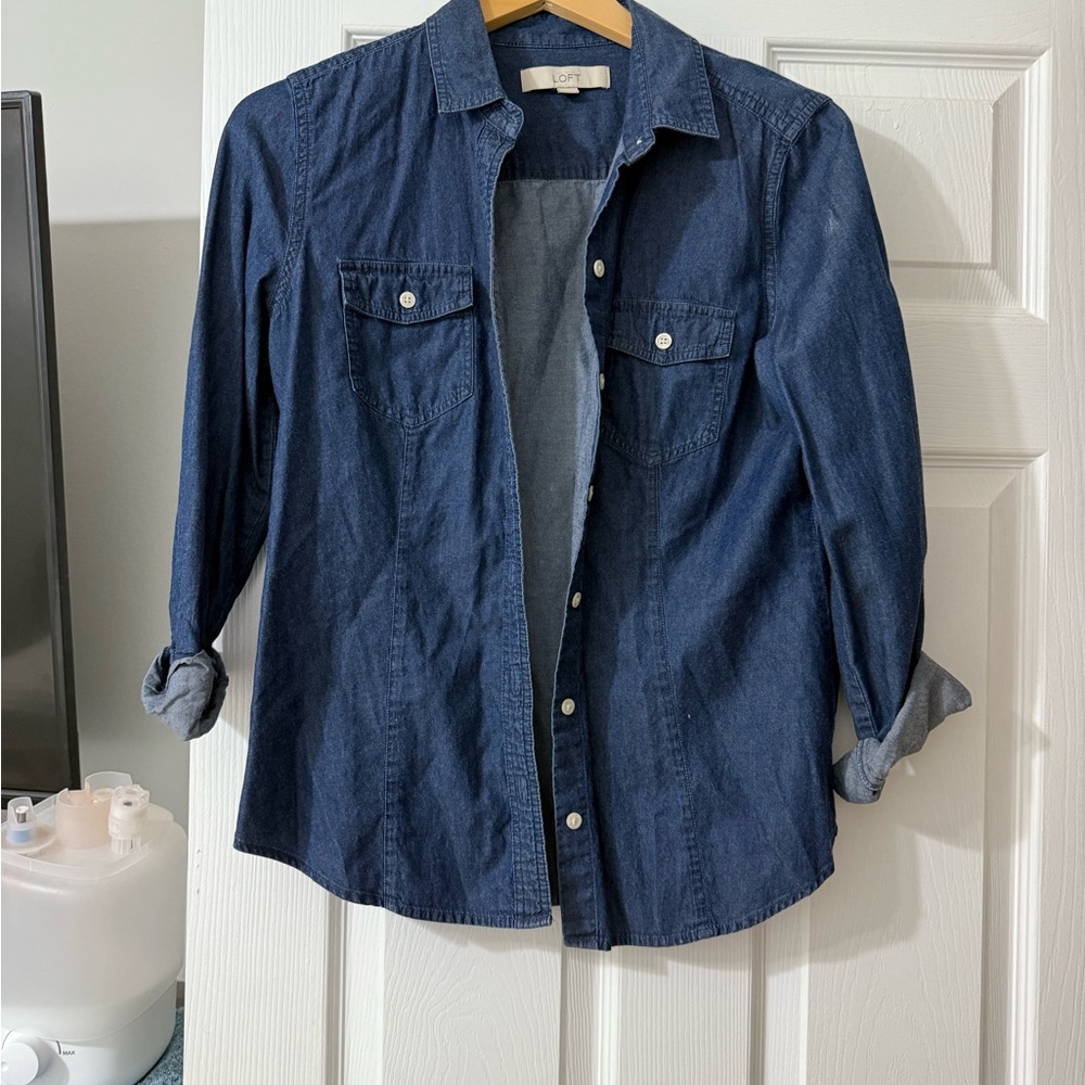 LOFT Classic Blue Denim Shirt